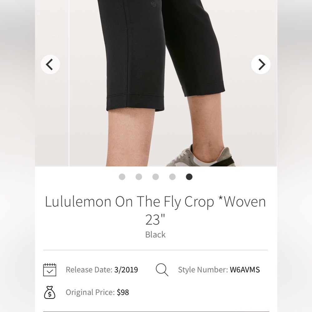 Lululemon Athletica Black On The Fly Crop 23” Pants - Picture 5 of 7